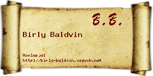 Birly Baldvin névjegykártya